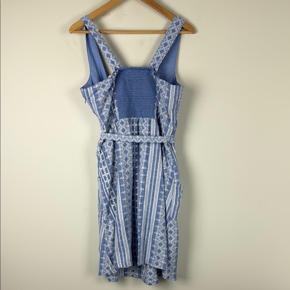 Fat Face The Serena Embroidered Blue Chambray Sleeveless Sundress Size Small - Picture 7 of 14